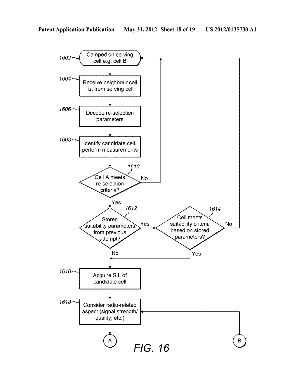 CELL RE-SELECTION IN A CELLULAR TELECOMMUNICATIONS NETWORK - diagram, schematic, and image 19