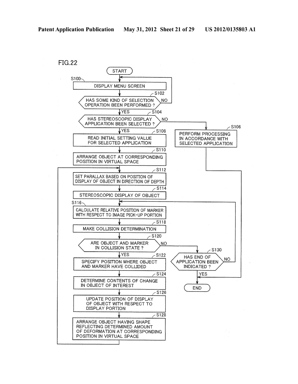 GAME DEVICE UTILIZING STEREOSCOPIC DISPLAY, METHOD OF PROVIDING GAME,     RECORDING MEDIUM STORING GAME PROGRAM, AND GAME SYSTEM - diagram, schematic, and image 22