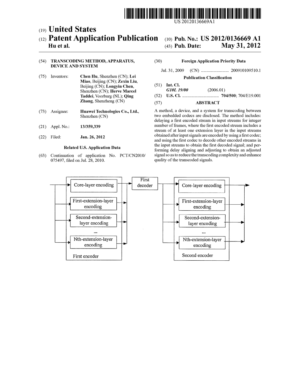 TRANSCODING METHOD, APPARATUS, DEVICE AND SYSTEM - diagram, schematic, and image 01