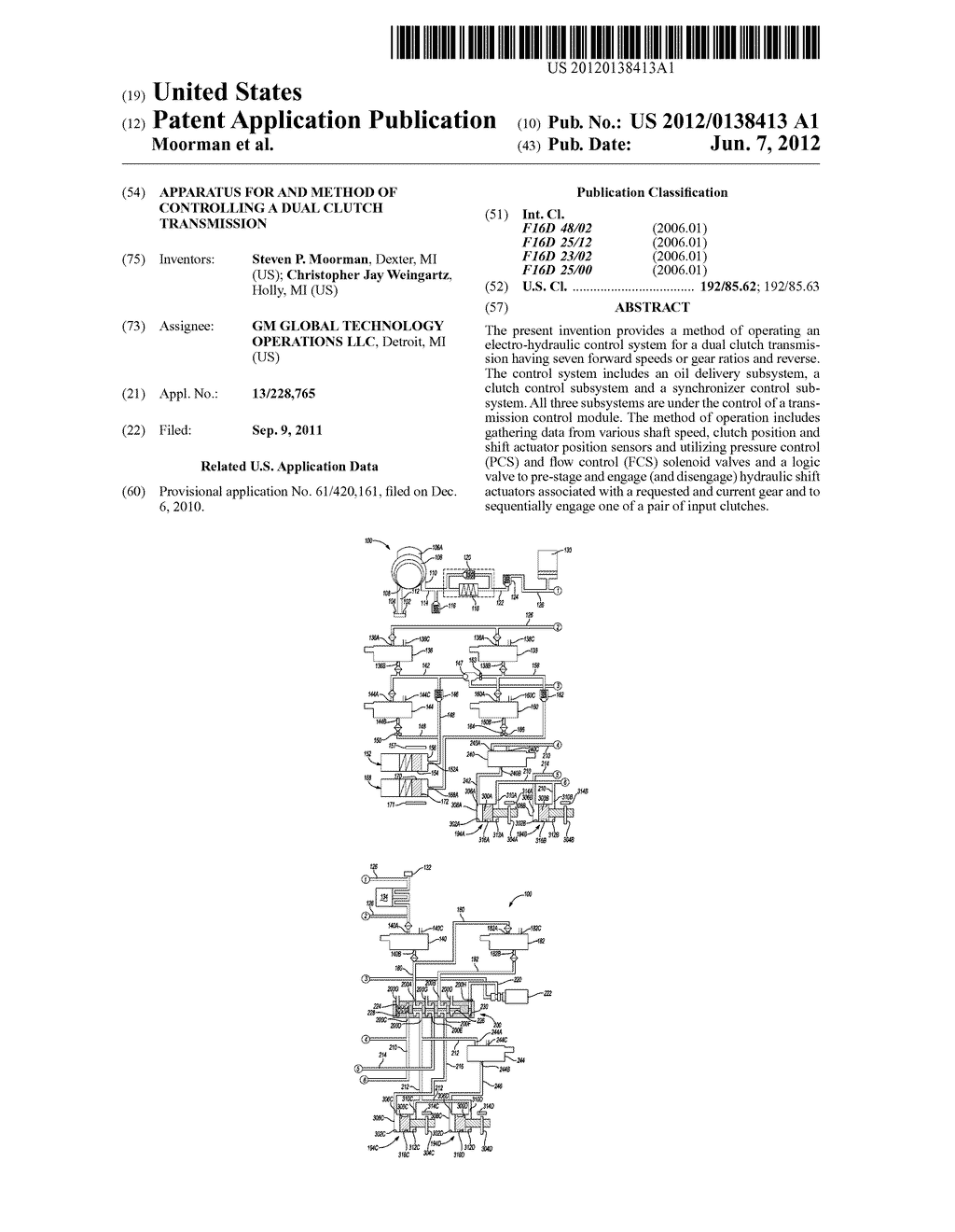 APPARATUS FOR AND METHOD OF CONTROLLING A DUAL CLUTCH TRANSMISSION - diagram, schematic, and image 01