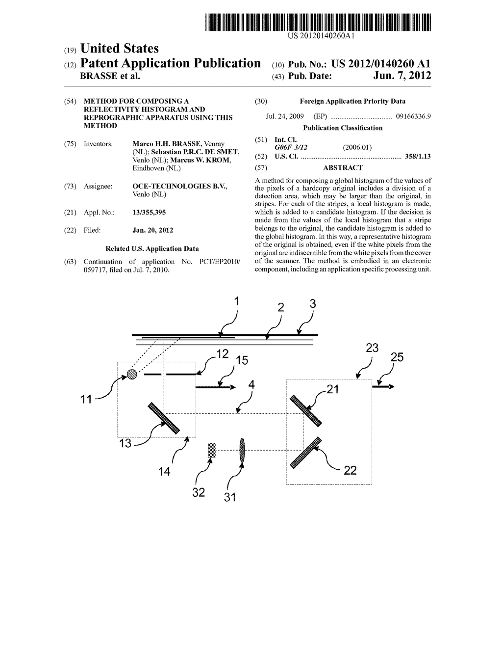 METHOD FOR COMPOSING A REFLECTIVITY HISTOGRAM AND REPROGRAPHIC APPARATUS     USING THIS METHOD - diagram, schematic, and image 01