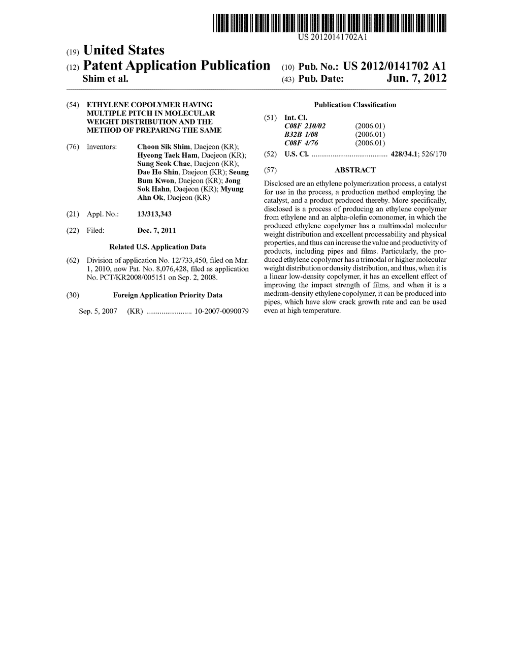 ETHYLENE COPOLYMER HAVING MULTIPLE PITCH IN MOLECULAR WEIGHT DISTRIBUTION     AND THE METHOD OF PREPARING THE SAME - diagram, schematic, and image 01