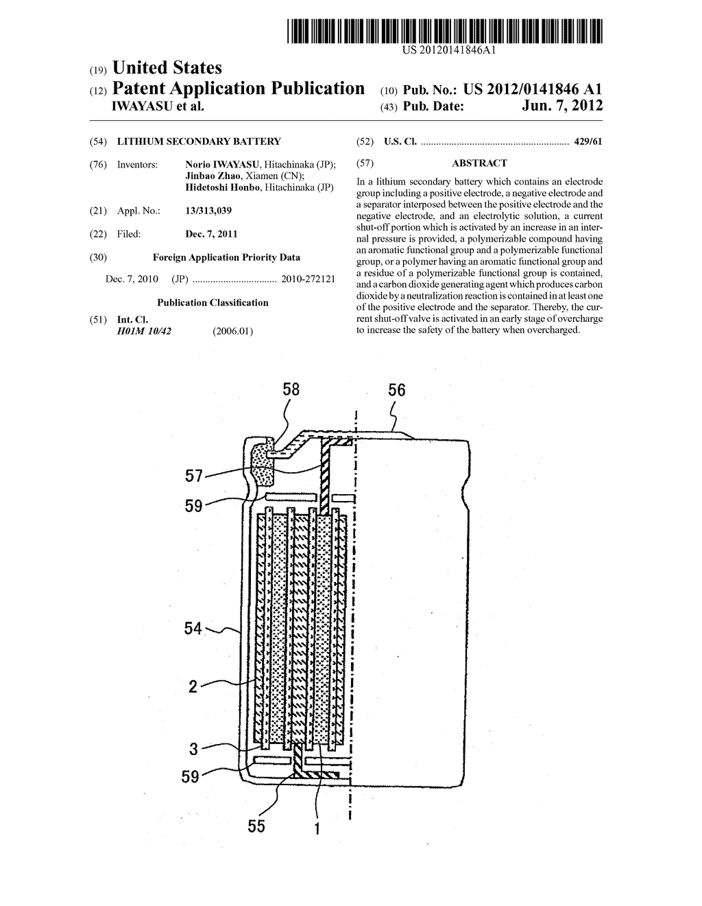 LITHIUM SECONDARY BATTERY - diagram, schematic, and image 01