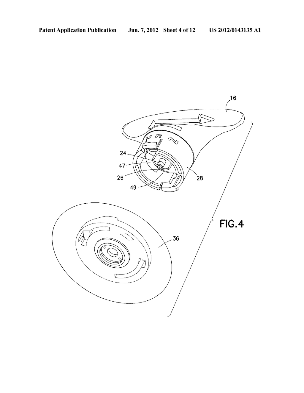 Insulin Pump Dermal Infusion Set Having Partially Integrated Mechanized     Cannula Insertion With Disposable Activation Portion - diagram, schematic, and image 05