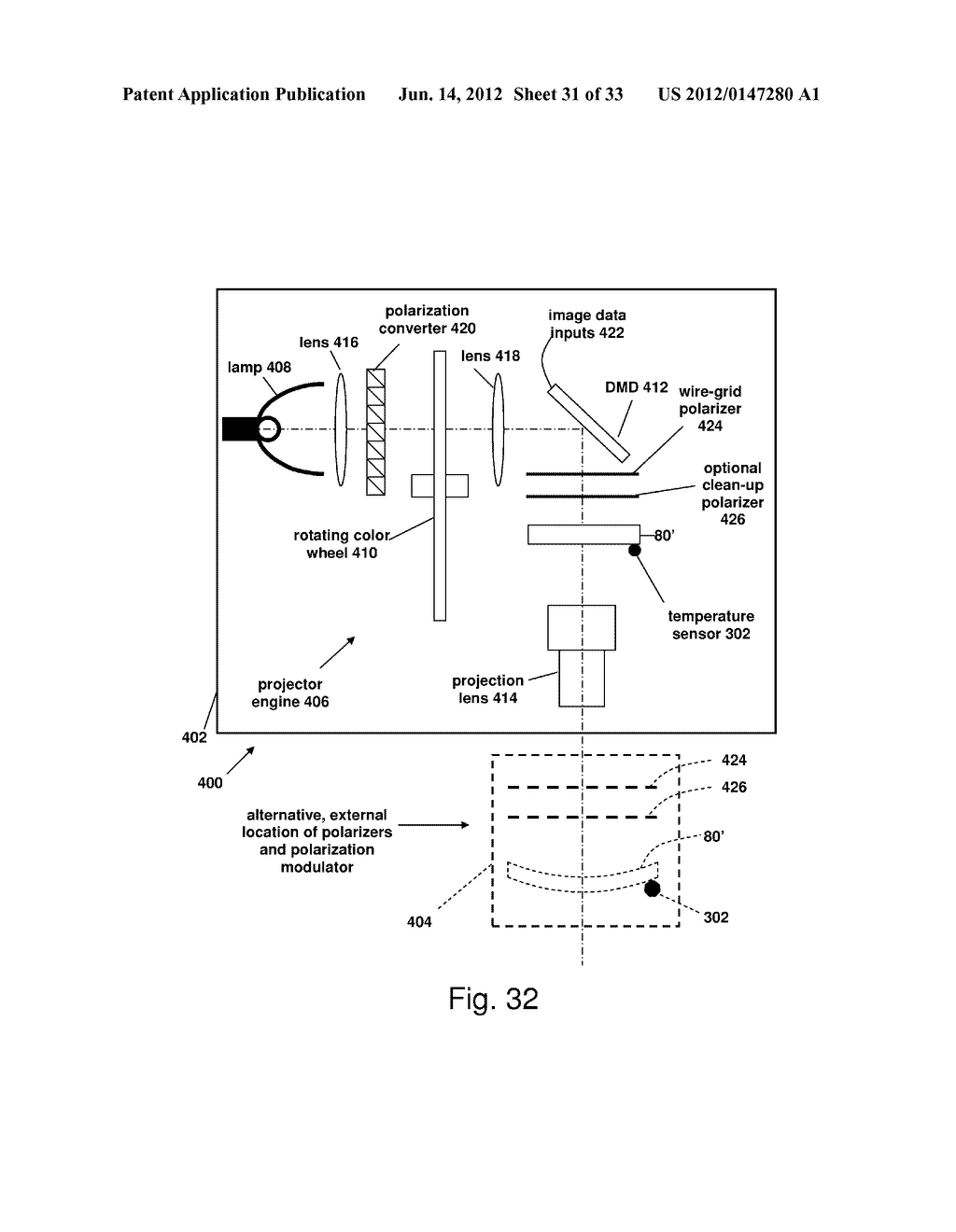 OPTICAL POLARIZATION STATE MODULATOR ASSEMBLY FOR USE IN STEREOSCOPIC     THREE-DIMENSIONAL IMAGE PROJECTION SYSTEM - diagram, schematic, and image 32