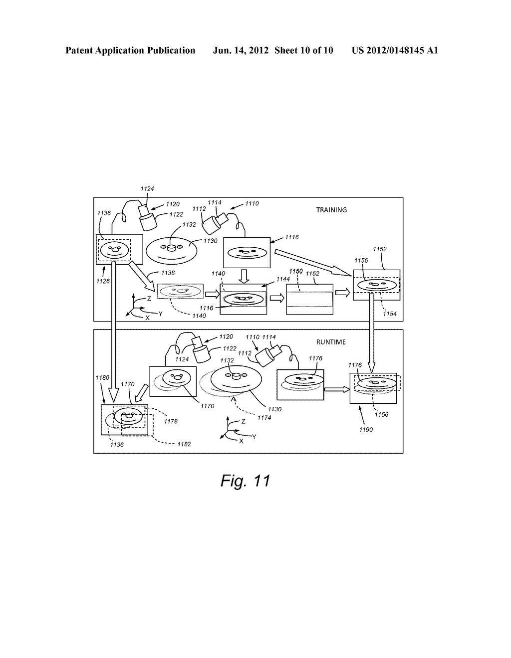 SYSTEM AND METHOD FOR FINDING CORRESPONDENCE BETWEEN CAMERAS IN A     THREE-DIMENSIONAL VISION SYSTEM - diagram, schematic, and image 11