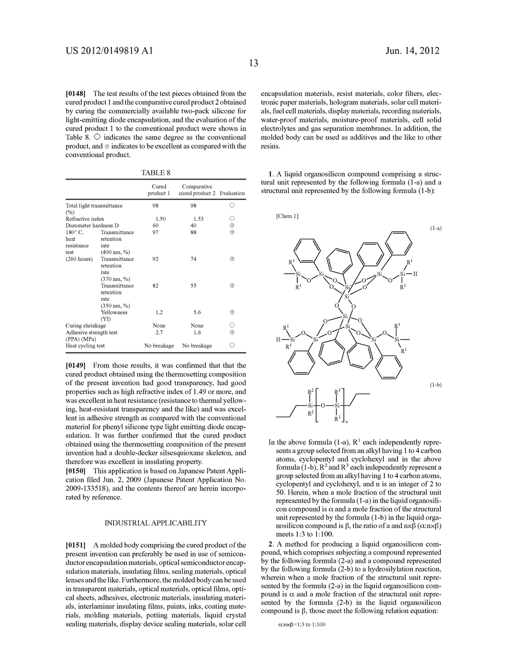 ORGANIC SILICON COMPOUND, THERMOSETTING COMPOSITION CONTAINING SAID     ORGANIC SILICON COMPOUND, AND SEALING MATERIAL FOR OPTICAL SEMICONDUCTOR - diagram, schematic, and image 14