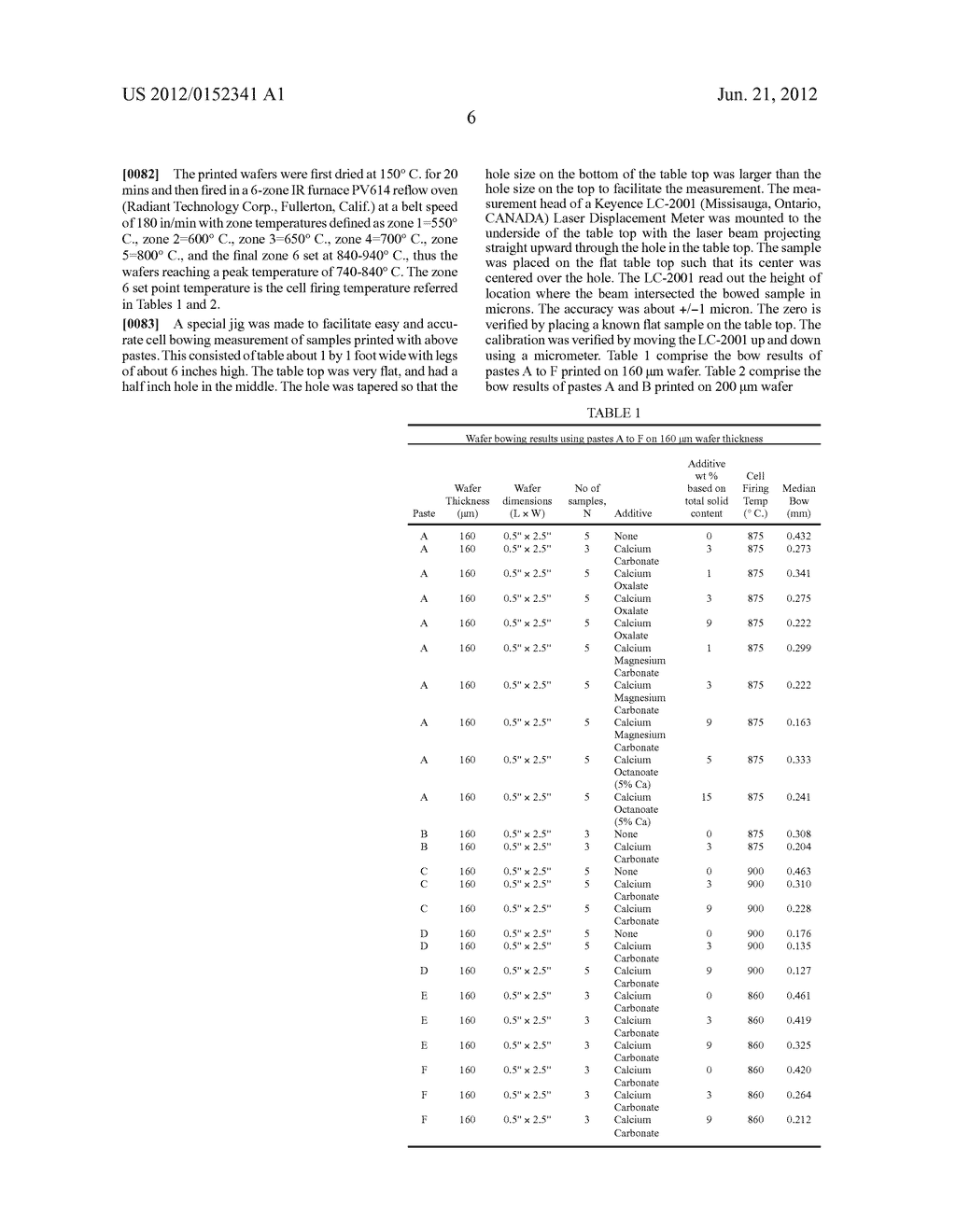 LOW BOW ALUMINUM PASTE WITH AN ALKALINE EARTH METAL SALT ADDITIVE FOR     SOLAR CELLS - diagram, schematic, and image 09