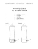 Drinking container with additional compartment for dispensing towelettes diagram and image