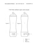 Drinking container with additional compartment for dispensing towelettes diagram and image