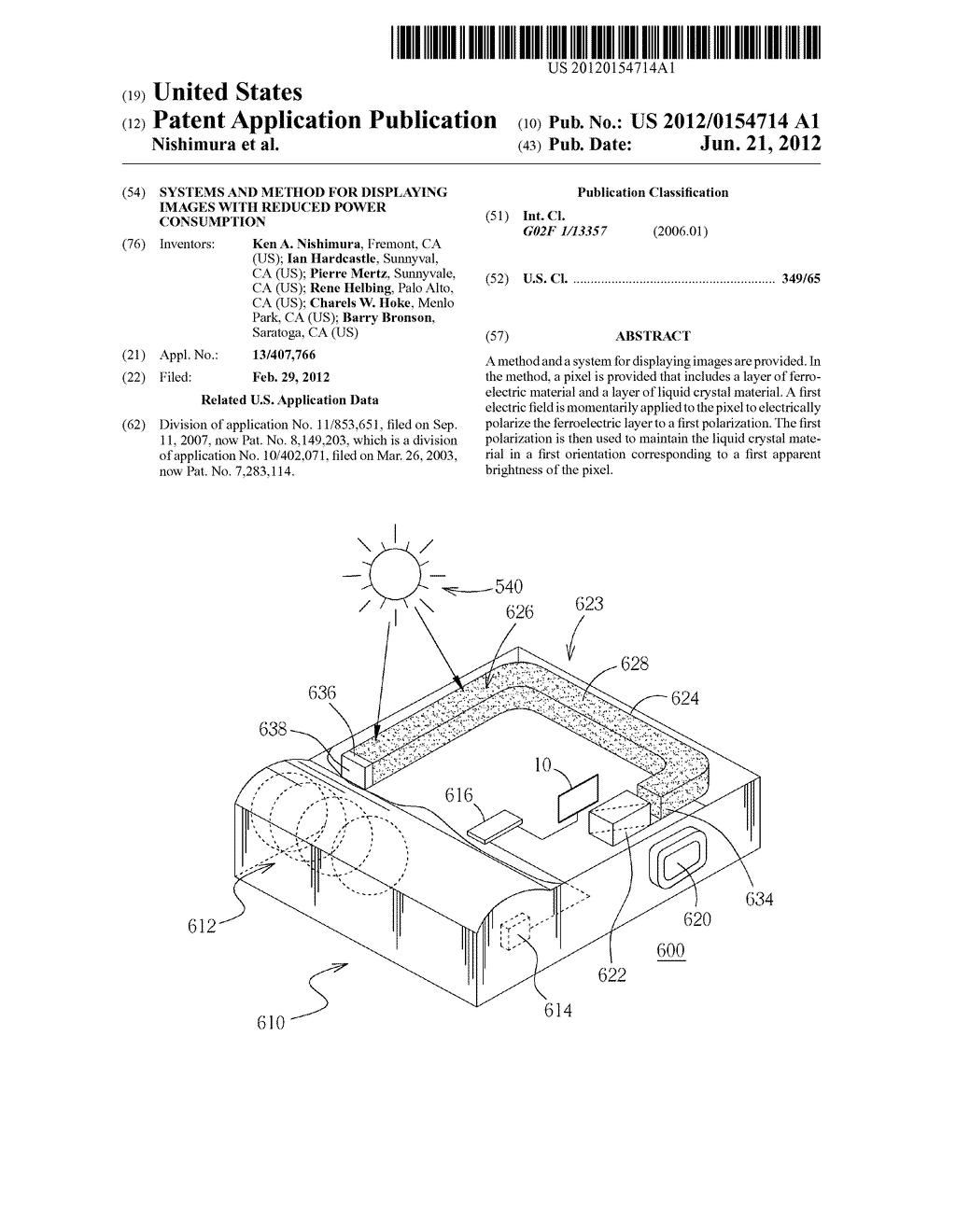 Systems And Method For Displaying Images With Reduced Power Consumption - diagram, schematic, and image 01