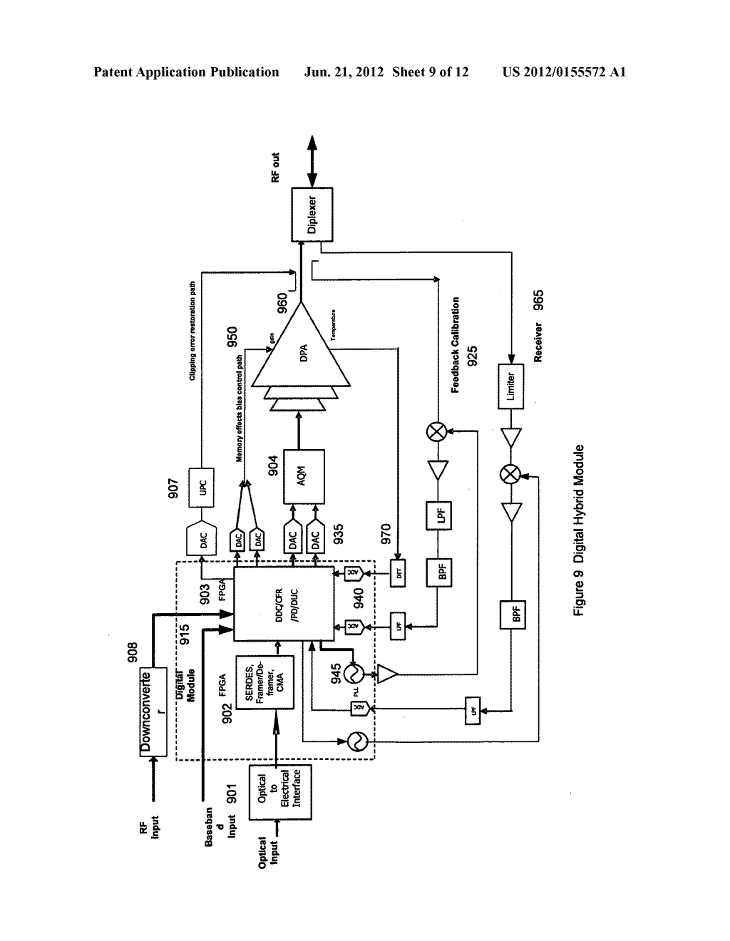 High efficiency, remotely reconfigurable remote radio head unit system and     method for wireless communications - diagram, schematic, and image 10