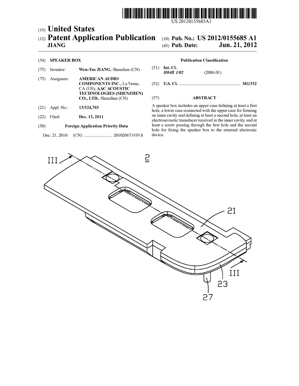 SPEAKER  BOX - diagram, schematic, and image 01