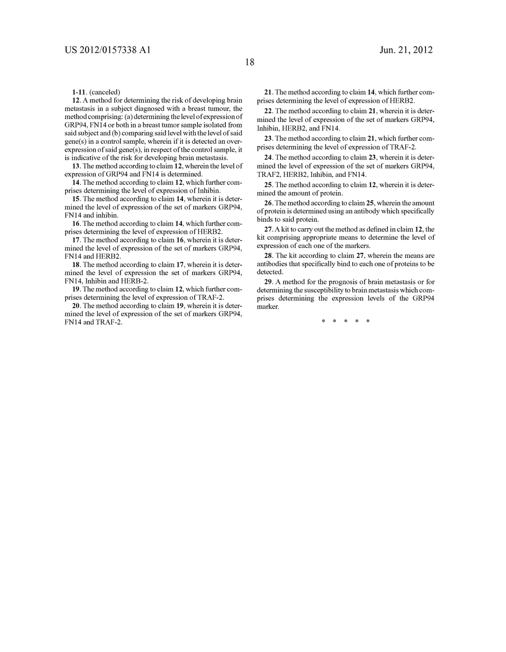 METHOD FOR DETERMINING THE RISK OF DEVELOPING BRAIN METASTASIS, AND A KIT     TO CARRY OUT SAID METHOD - diagram, schematic, and image 27