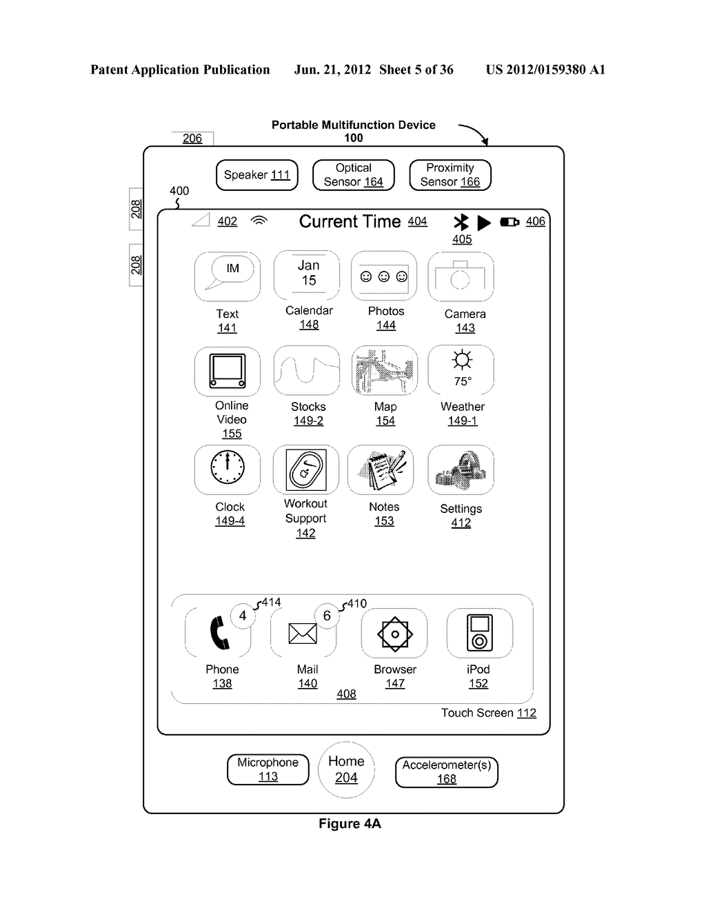 Device, Method, and Graphical User Interface for Navigation of     Concurrently Open Software Applications - diagram, schematic, and image 06