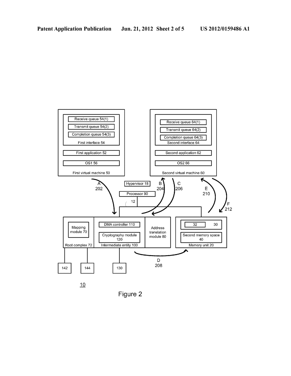 SYSTEM, METHOD AND COMPUTER PROGRAM PRODUCT FOR ACCESSING A MEMORY SPACE     ALLOCATED TO A VIRTUAL MACHINE - diagram, schematic, and image 03