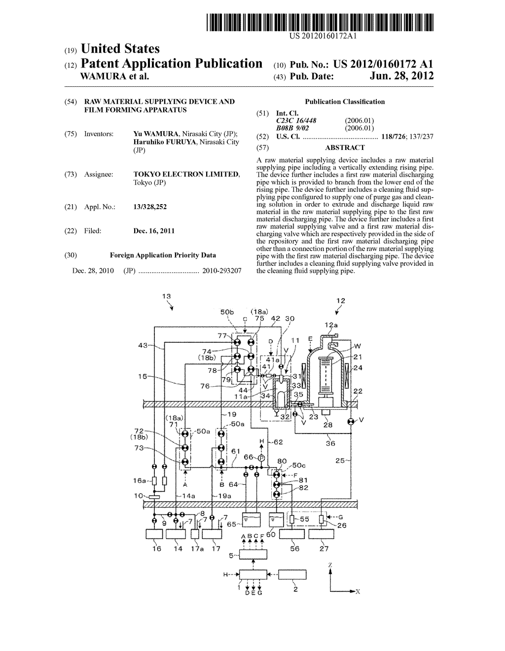 RAW MATERIAL SUPPLYING DEVICE AND FILM FORMING APPARATUS - diagram, schematic, and image 01