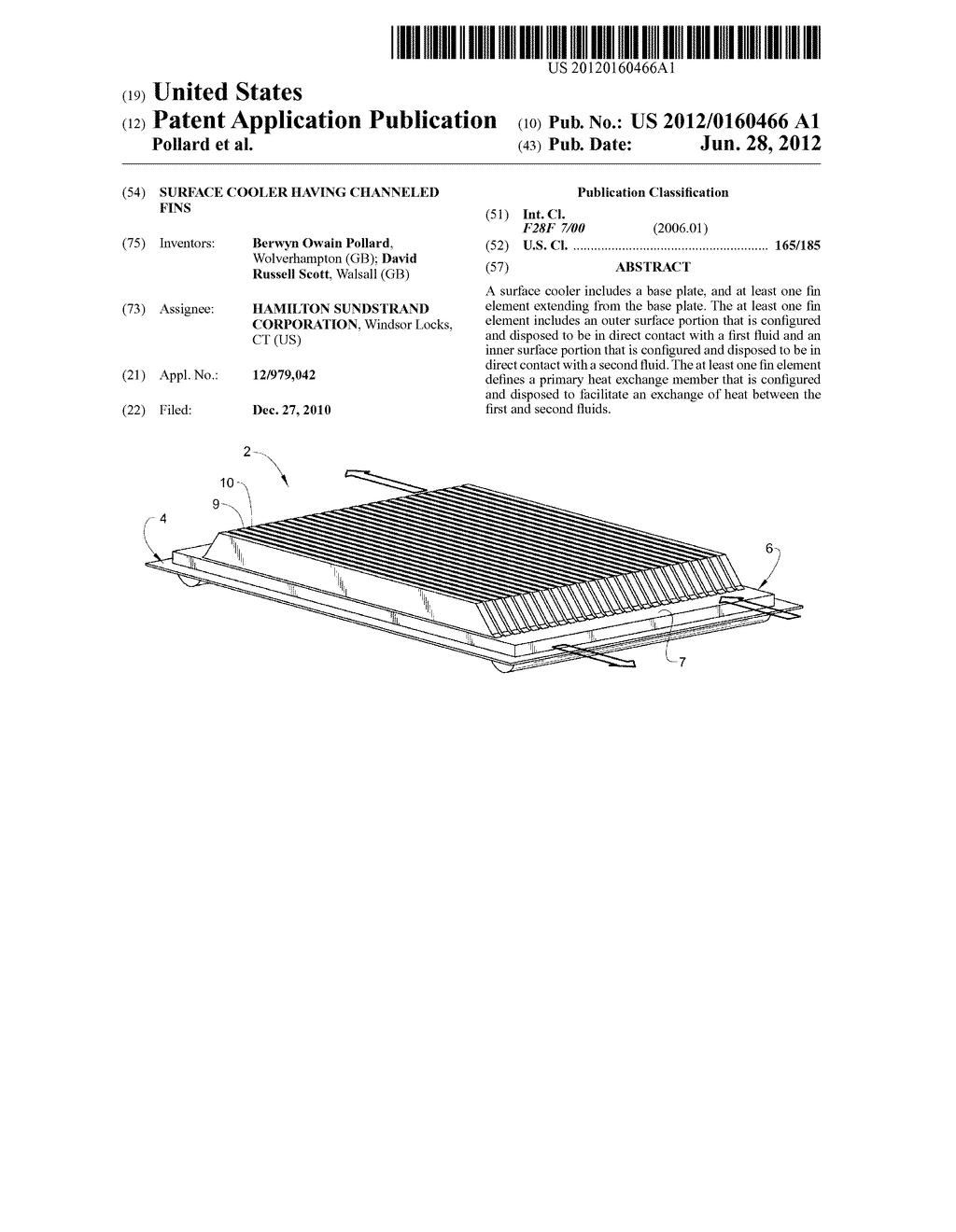 SURFACE COOLER HAVING CHANNELED FINS - diagram, schematic, and image 01