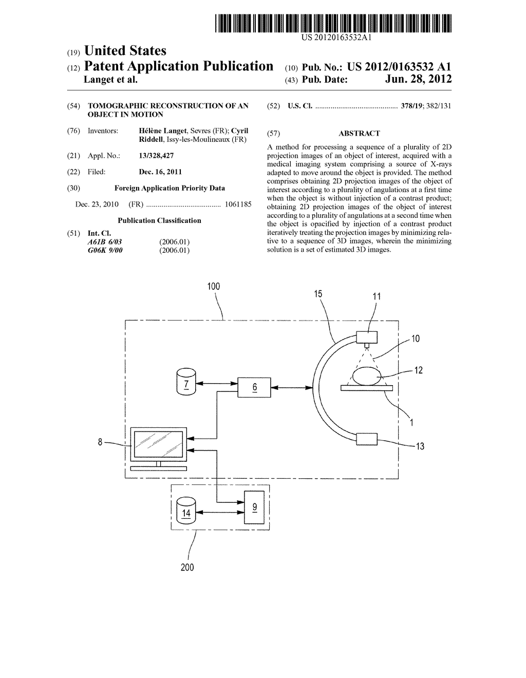 TOMOGRAPHIC RECONSTRUCTION OF AN OBJECT IN MOTION - diagram, schematic, and image 01