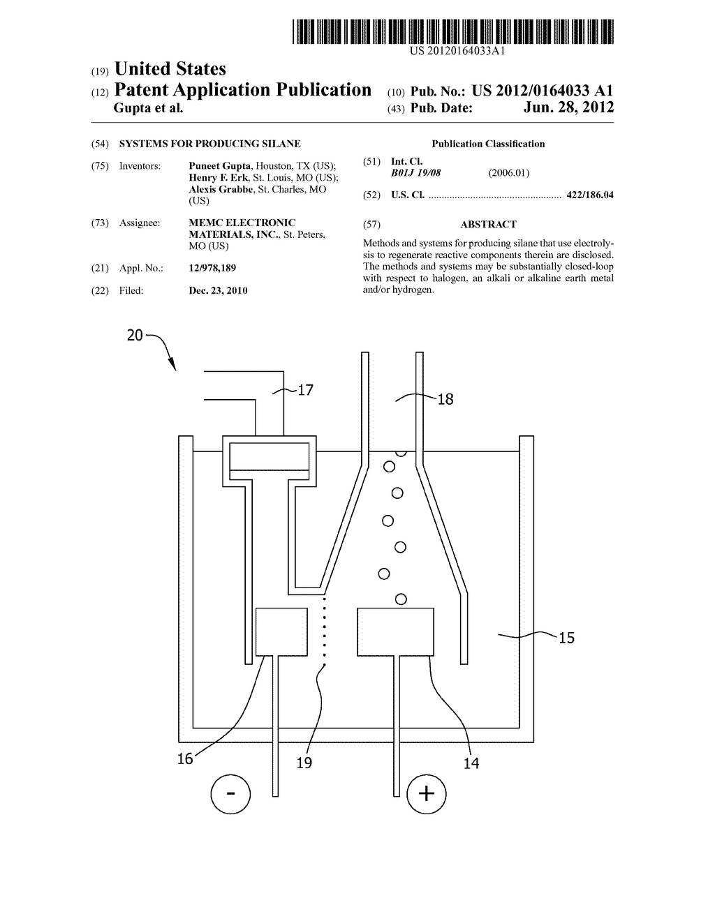 SYSTEMS FOR PRODUCING SILANE - diagram, schematic, and image 01