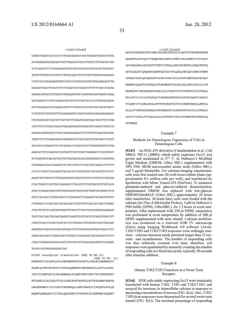 T1R TASTE RECEPTORS AND GENES ENCODING SAME - diagram, schematic, and image 39
