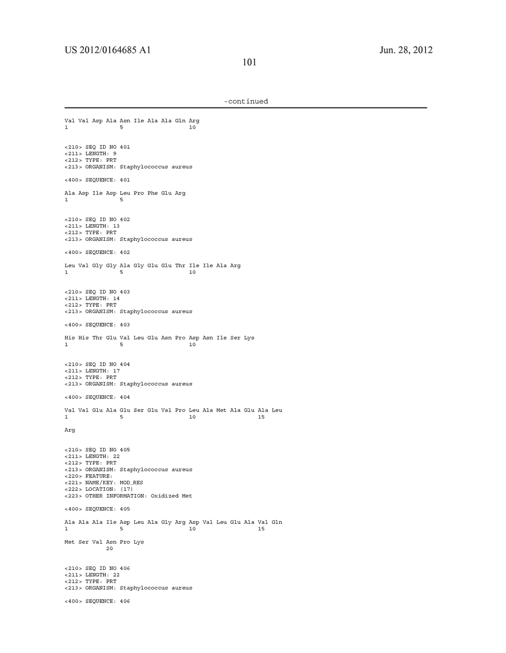 POLYPEPTIDES AND IMMUNIZING COMPOSITIONS CONTAINING GRAM POSITIVE     POLYPEPTIDES AND METHODS OF USE - diagram, schematic, and image 108