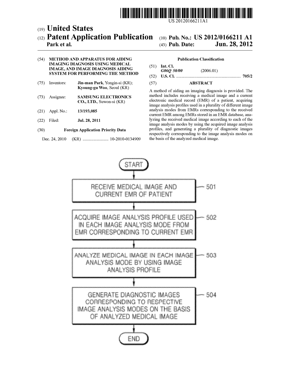 METHOD AND APPARATUS FOR AIDING IMAGING DIAGNOSIS USING MEDICAL IMAGE, AND     IMAGE DIAGNOSIS AIDING SYSTEM FOR PERFORMING THE METHOD - diagram, schematic, and image 01