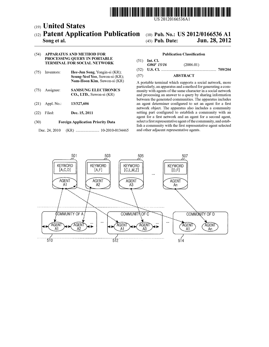 APPARATUS AND METHOD FOR PROCESSING QUERY IN PORTABLE TERMINAL FOR SOCIAL     NETWORK - diagram, schematic, and image 01