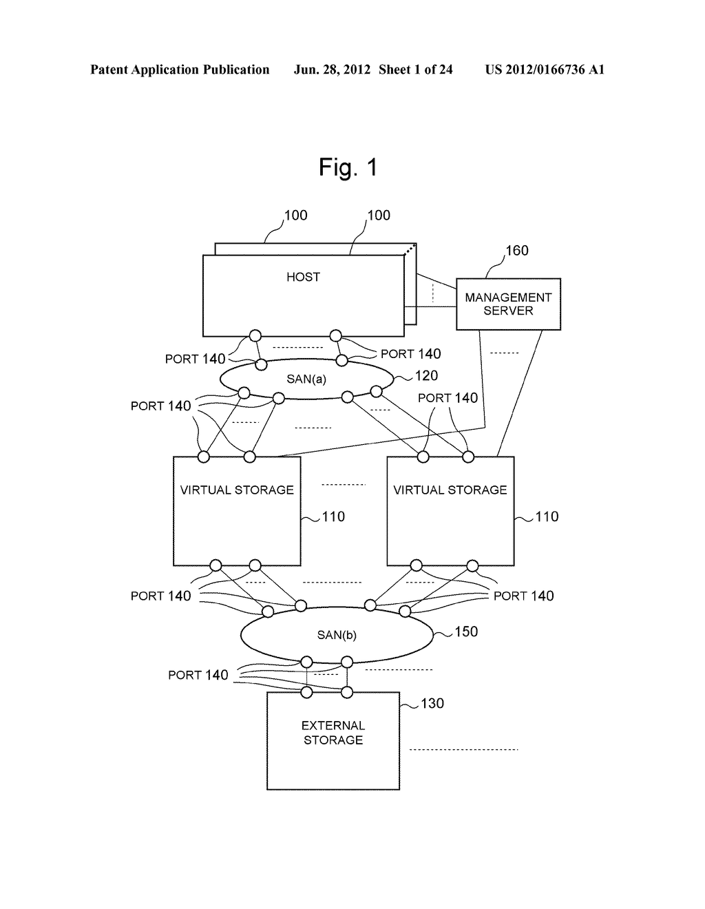STORAGE SYSTEM COMPRISING MULTIPLE STORAGE APPARATUSES WITH BOTH STORAGE     VIRTUALIZATION FUNCTION AND CAPACITY VIRTUALIZATION FUNCTION - diagram, schematic, and image 02