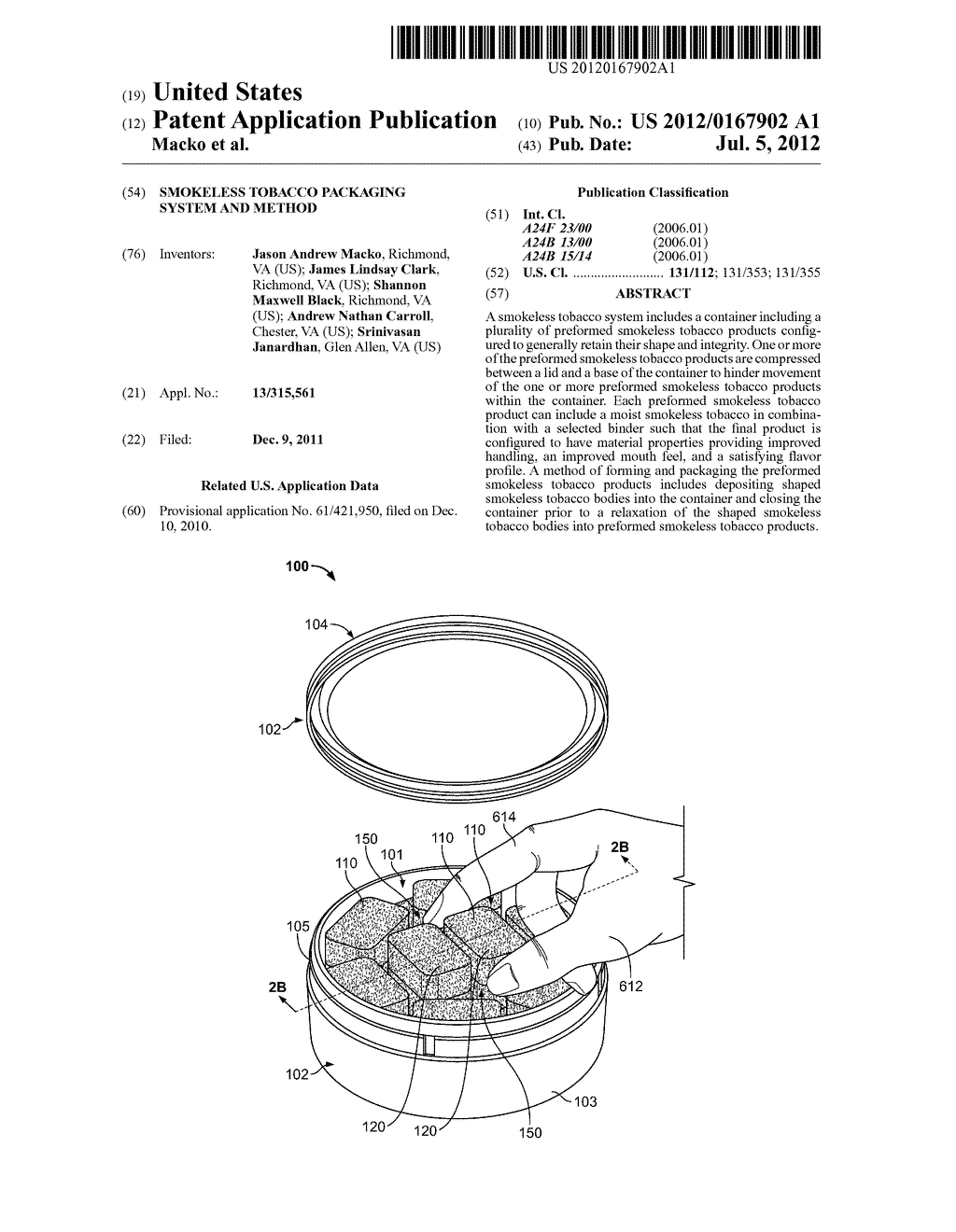 SMOKELESS TOBACCO PACKAGING SYSTEM AND METHOD - diagram, schematic, and image 01