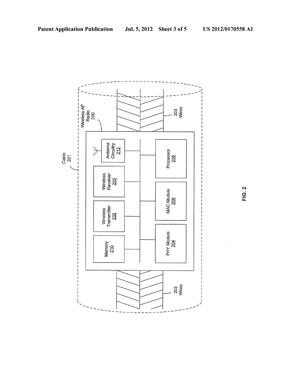 Method and System for Wireless Access Point Radios Integrated in a Cable - diagram, schematic, and image 04