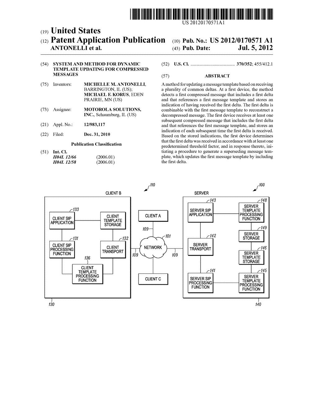 SYSTEM AND METHOD FOR DYNAMIC TEMPLATE UPDATING FOR COMPRESSED MESSAGES - diagram, schematic, and image 01