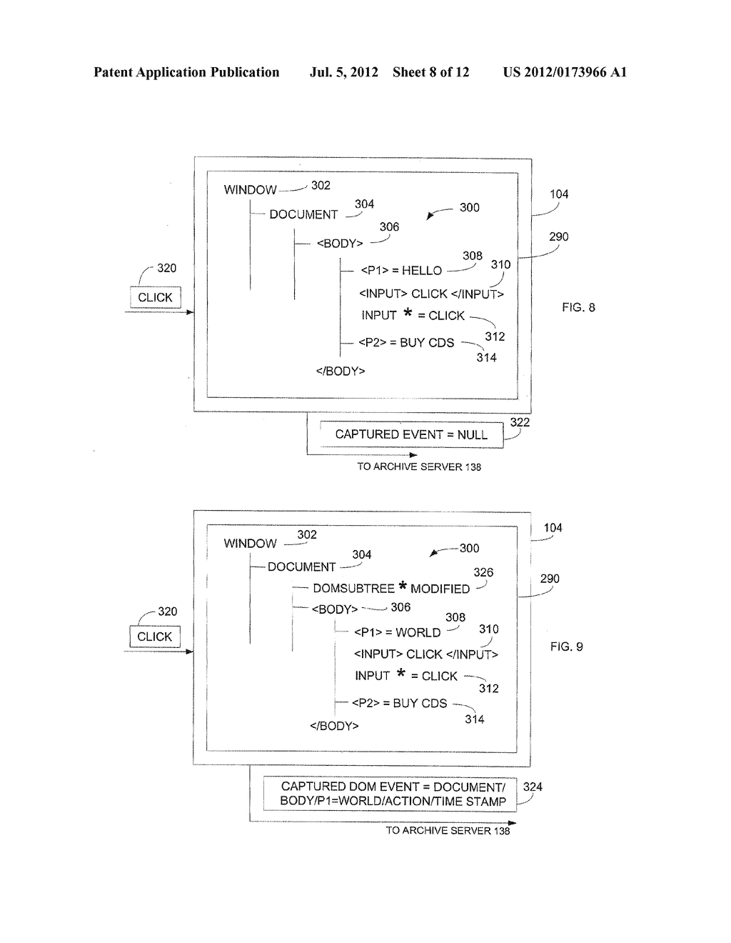 METHOD AND APPARATUS FOR INTELLIGENT CAPTURE OF DOCUMENT OBJECT MODEL     EVENTS - diagram, schematic, and image 09
