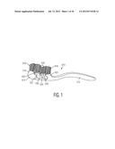 ORAL CARE IMPLEMENT HAVING FLEXIBLY SUPPORTED CLEANING ELEMENTS EXTENDING     IN OPPOSITE DIRECTIONS diagram and image