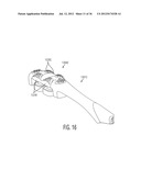 ORAL CARE IMPLEMENT HAVING FLEXIBLY SUPPORTED CLEANING ELEMENTS EXTENDING     IN OPPOSITE DIRECTIONS diagram and image