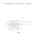 ORAL CARE IMPLEMENT HAVING FLEXIBLY SUPPORTED CLEANING ELEMENTS EXTENDING     IN OPPOSITE DIRECTIONS diagram and image