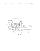 ORAL CARE IMPLEMENT HAVING FLEXIBLY SUPPORTED CLEANING ELEMENTS EXTENDING     IN OPPOSITE DIRECTIONS diagram and image