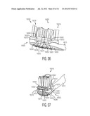 ORAL CARE IMPLEMENT HAVING FLEXIBLY SUPPORTED CLEANING ELEMENTS EXTENDING     IN OPPOSITE DIRECTIONS diagram and image