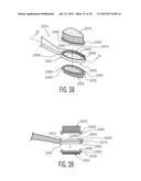 ORAL CARE IMPLEMENT HAVING FLEXIBLY SUPPORTED CLEANING ELEMENTS EXTENDING     IN OPPOSITE DIRECTIONS diagram and image