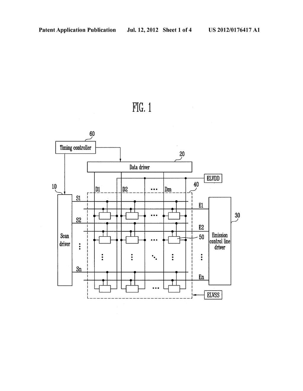 EMISSION CONTROL LINE DRIVER AND ORGANIC LIGHT EMITTING DISPLAY USING THE     SAME - diagram, schematic, and image 02