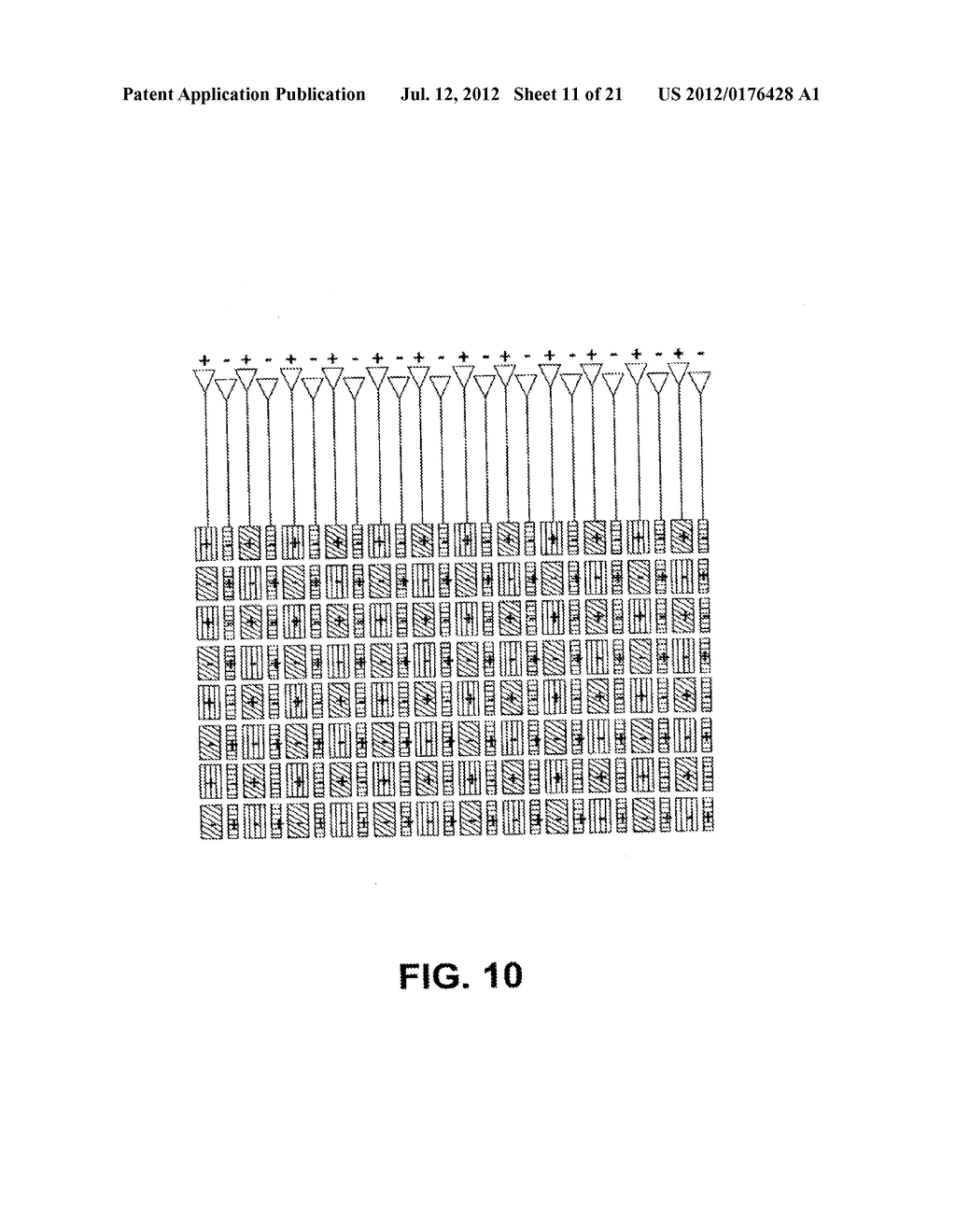 COLOR FLAT PANEL DISPLAY SUB-PIXEL ARRANGEMENTS AND LAYOUTS FOR SUB-PIXEL     RENDERING WITH SPLIT BLUE SUB-PIXELS - diagram, schematic, and image 12