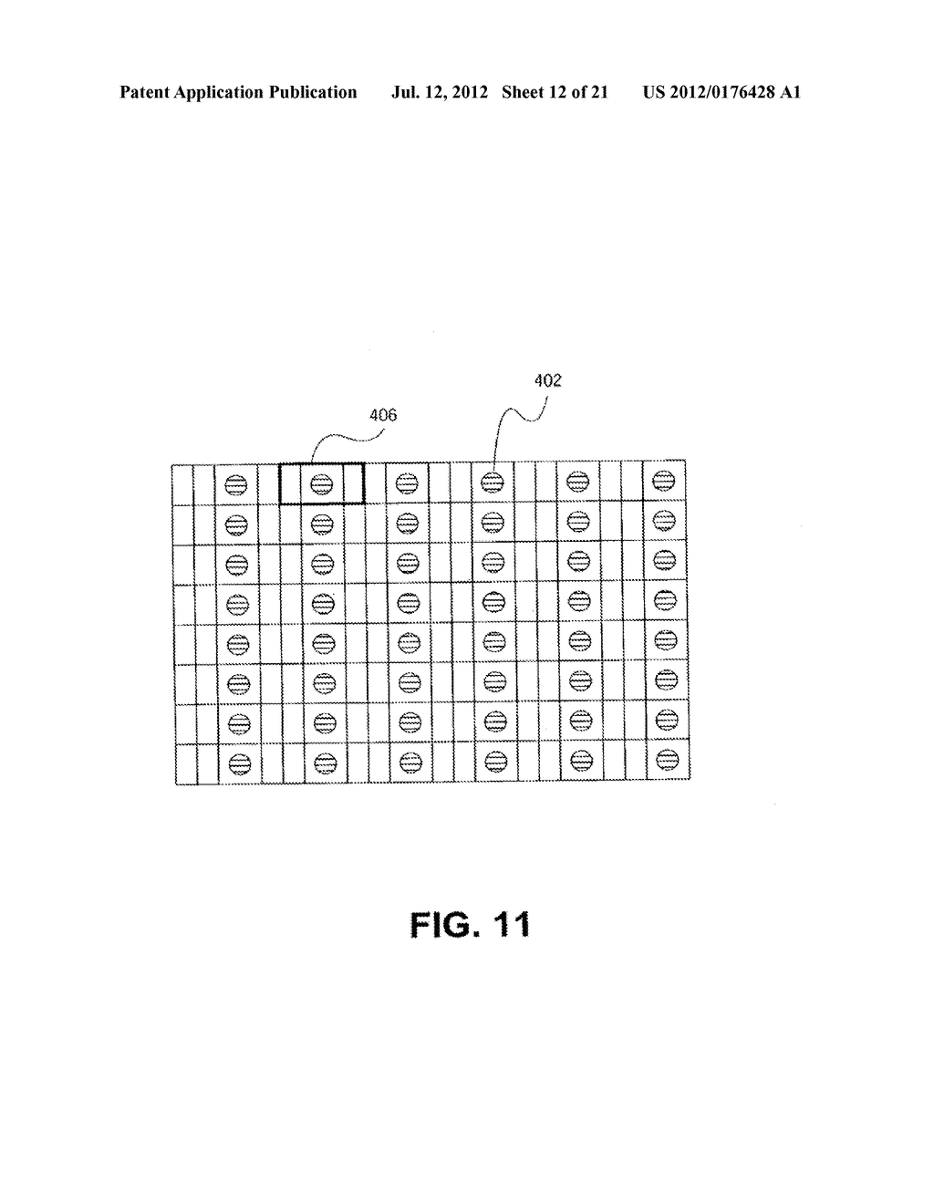 COLOR FLAT PANEL DISPLAY SUB-PIXEL ARRANGEMENTS AND LAYOUTS FOR SUB-PIXEL     RENDERING WITH SPLIT BLUE SUB-PIXELS - diagram, schematic, and image 13