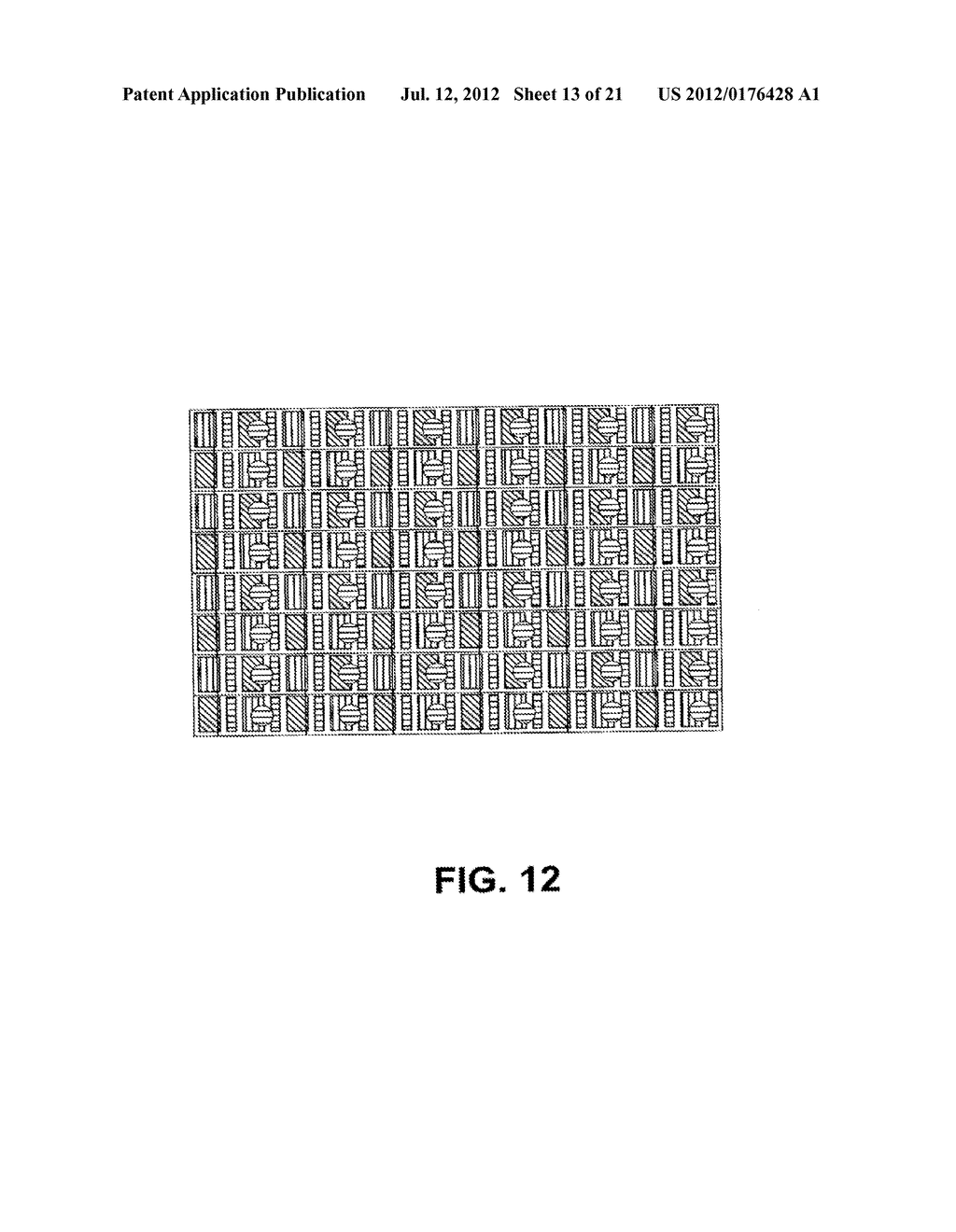 COLOR FLAT PANEL DISPLAY SUB-PIXEL ARRANGEMENTS AND LAYOUTS FOR SUB-PIXEL     RENDERING WITH SPLIT BLUE SUB-PIXELS - diagram, schematic, and image 14