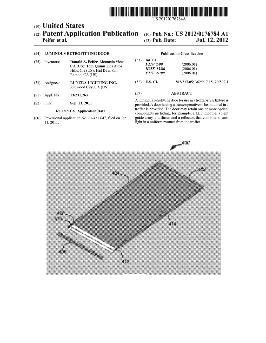 LUMINOUS RETROFITTING DOOR - diagram, schematic, and image 01