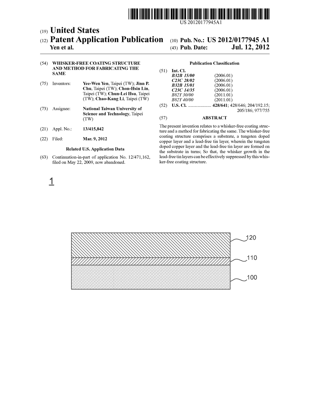 Whisker-Free Coating Structure and Method for Fabricating the Same - diagram, schematic, and image 01