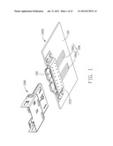 CONNECTOR ATTACHED TO A BRACKET AND MOUNTED IN A CUTOUT IN A SUBSTRATE diagram and image