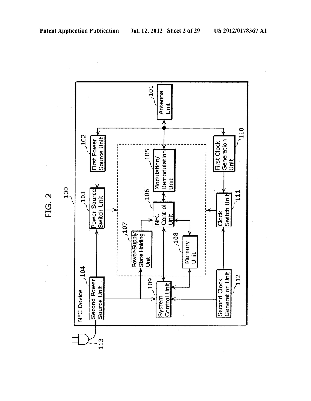 NEAR FIELD COMMUNICATION DEVICE AND METHOD OF CONTROLLING THE SAME - diagram, schematic, and image 03