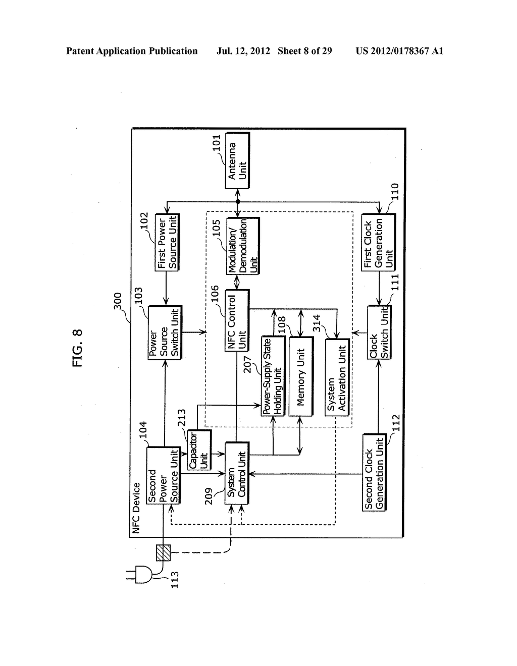 NEAR FIELD COMMUNICATION DEVICE AND METHOD OF CONTROLLING THE SAME - diagram, schematic, and image 09