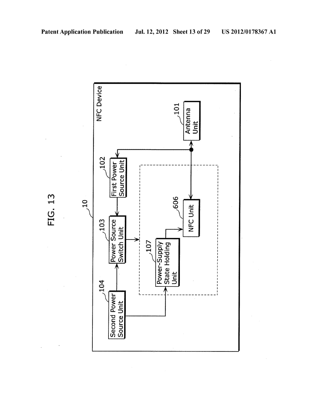 NEAR FIELD COMMUNICATION DEVICE AND METHOD OF CONTROLLING THE SAME - diagram, schematic, and image 14