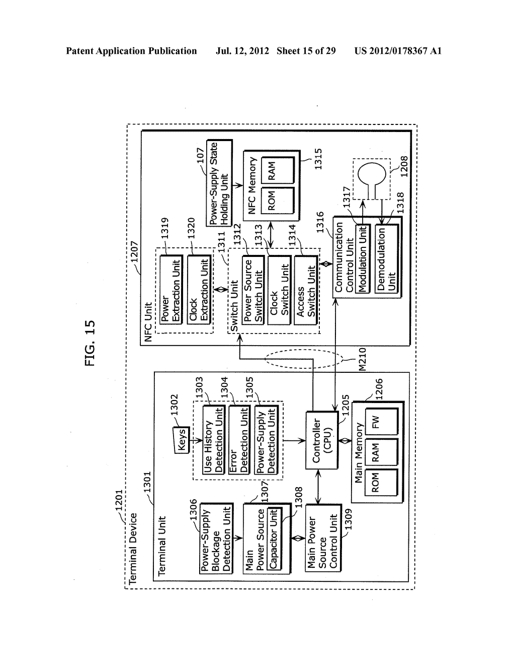 NEAR FIELD COMMUNICATION DEVICE AND METHOD OF CONTROLLING THE SAME - diagram, schematic, and image 16